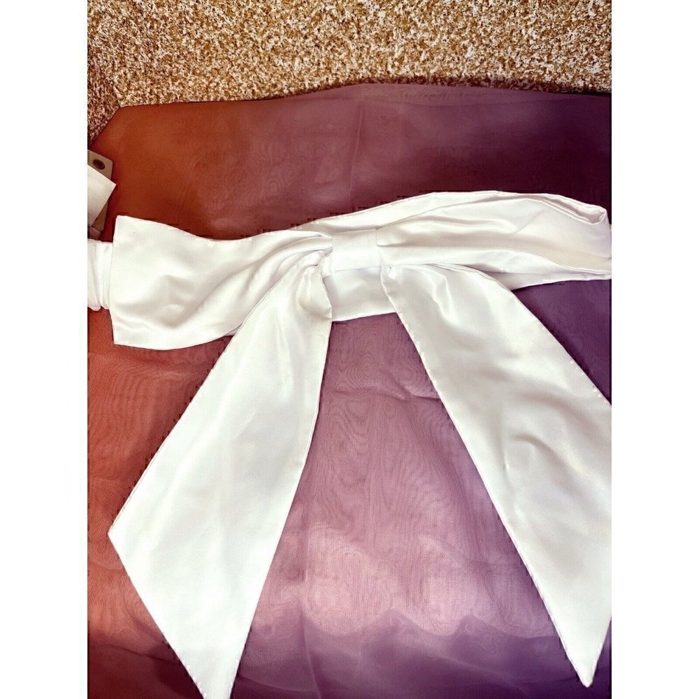 NewYork & Co White Stretch Bow Belt Small Retro RadRockabilly NWT